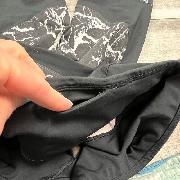 ASOS 4505 Black Marble Print Track Leggings Size 8 - Picture 8 of 12